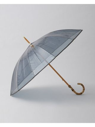 Traditional Weatherwear　CLEAR UMBRELLA BAMBOO　BLUEGREYの画像 1枚目