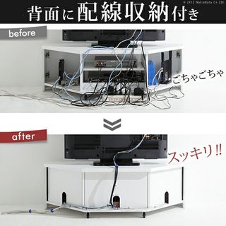 背面収納テレビ台 〔ステラ〕 コーナータイプの画像 3枚目