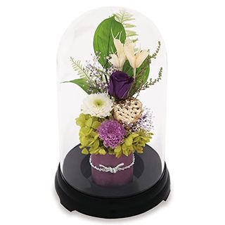 プリザーブドフラワー 仏花 お供え花 ミニサイズ メモリアルスペースに 日本製 パープル 雅び 単品 bp1prの画像 1枚目