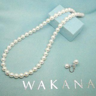 7.5-8ｍｍ 無調色 国産アコヤ真珠  パール イヤリング2点セット WAKANA (ワカナ)のサムネイル画像 1枚目