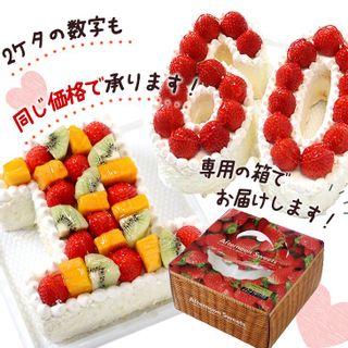 ナンバーケーキ（いちごorフルーツ） 創作性洋菓子 大陸のサムネイル画像 1枚目