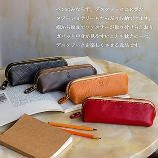 栃木レザー 三角ペンケース PORCO ROSSO（ポルコロッソ）のサムネイル画像 2枚目