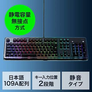 静電容量無接点方式キーボード 400-SKB060の画像 2枚目