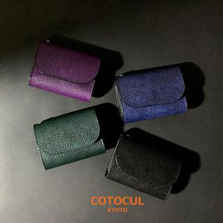 ミニ財布 本革 黒桟革 お札が折れない 二つ折り COTOCUL（コトカル）のサムネイル画像 1枚目