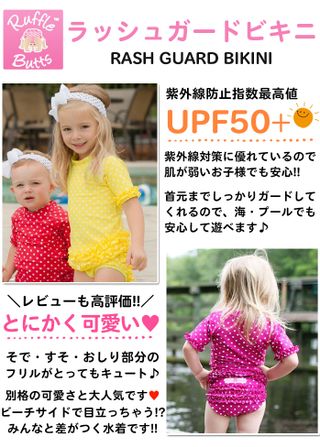 ポルカドット ラッフルド ラッシュ ガード ビキニ Ruffle Butts （ラッフルバッツ）のサムネイル画像 2枚目