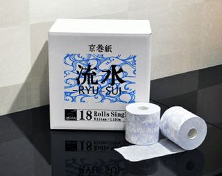 からかみ　トイレットペーパー　京巻紙　流水 150m巻シングル　18ロール入り WashiLife　和紙来歩のサムネイル画像 2枚目