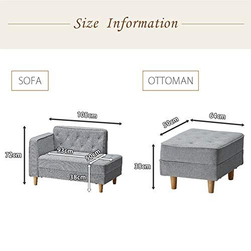 オットマン付 コンパクト デザインカウチソファ 生活雑貨のサムネイル画像 2枚目