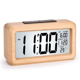 デジタル時計 目覚まし時計 　天然木製 置き時計の画像 1枚目