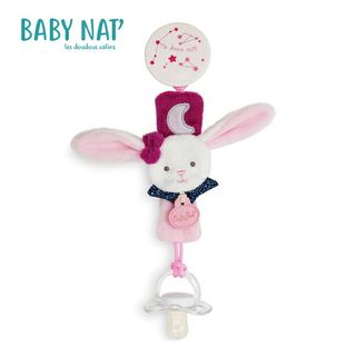おしゃぶりホルダー ピンク うさぎの画像 1枚目
