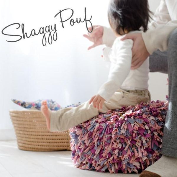 Shaggy Pouf Pink Candyの画像