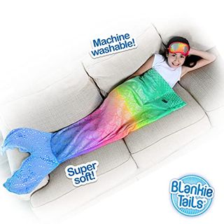 マーメイドテールブランケット（レインボーグリッター スリープマスク付き） Blankie Tailsのサムネイル画像 2枚目