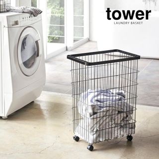 tower ランドリーバスケット キャスター付き 山崎実業のサムネイル画像 1枚目