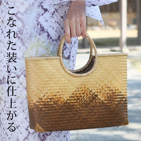 ブンタルかごバッグ　紫✴︎美品