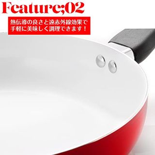 28cm 深型フライパン セラミックコーティング セラボーノの画像 2枚目