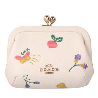  Vegetable Print Leather NORA FRAME KISSLOCK Coin Case C8335 IMCAHの画像 1枚目