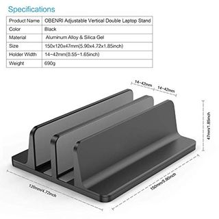 Adjustable Vertical Laptop Double Stand OBENRI（オベンリ）のサムネイル画像 2枚目