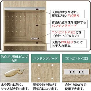 大型レンジ対応 キッチンボード KCB000039 ぼん家具のサムネイル画像 4枚目