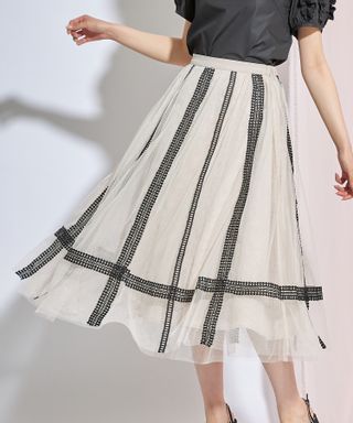 ハシゴレース×チュール令嬢フレアスカート tocco closet（トッコクローゼット）のサムネイル画像 1枚目