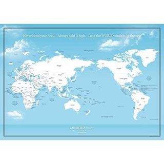 シンプルでおしゃれ なインテリアワールド マップ (空色) MINIMAL MAP（ミニマルマップ）のサムネイル画像 1枚目