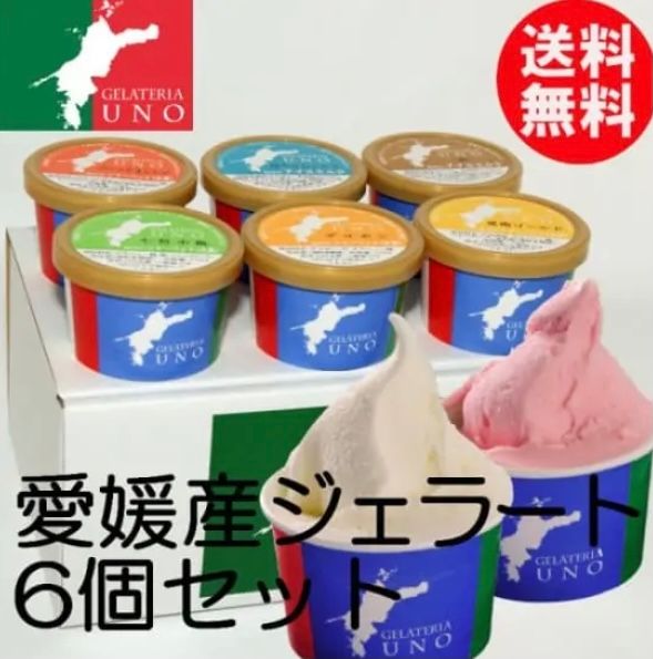 愛媛産ジェラート アイスクリーム6種類の詰め合わせの画像