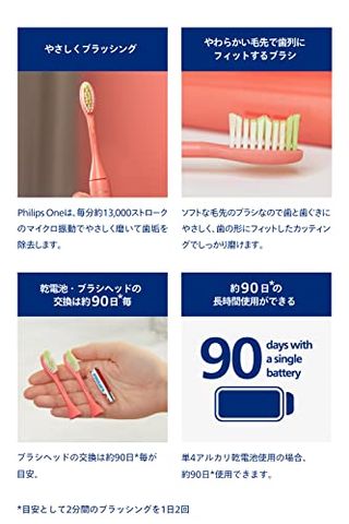 Philips One by Sonicare 乾電池式電動歯ブラシ Philips（フィリップス）のサムネイル画像 4枚目