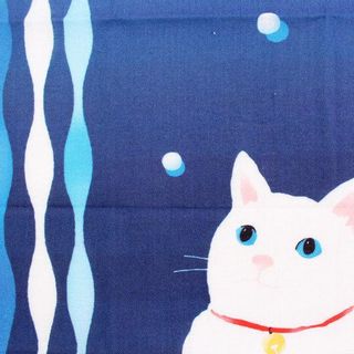 絵てぬぐい 猫と金魚の夏 濱文様のサムネイル画像 2枚目