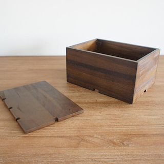チーク無垢木製ケーブルボックス （R035KA）の画像 2枚目