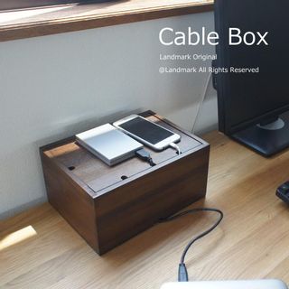 チーク無垢木製ケーブルボックス (R035KA)の画像 1枚目