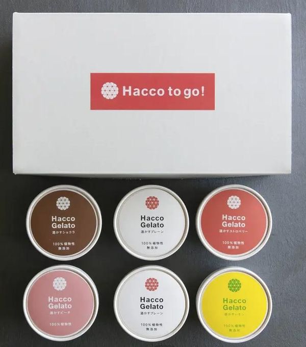 Hacco Gelato 100%植物性 発酵酒粕ジェラート 6個セットBOXの画像