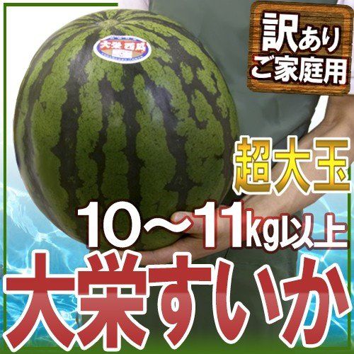 鳥取県”ジャンボ大栄すいか” 訳あり 特大5Lサイズ 約10～11kgの画像