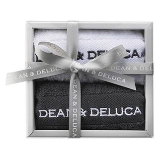 ハンドタオル ホワイト・チャコールグレー 約30×30cm 1セット DEAN & DELUCA（ディーン＆デルーカ）のサムネイル画像 1枚目