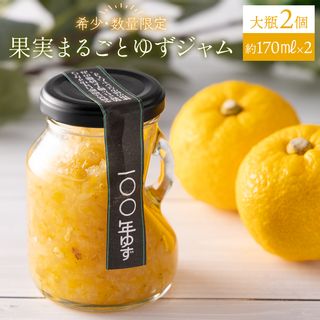 果実まるごとゆずジャム 大瓶2本セット 約170ml×2（大瓶タイプ） 高知県 東洋町のサムネイル画像 1枚目