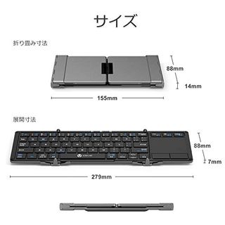 折りたたみ式キーボード IC-BK08 iClever（アイクレバー）のサムネイル画像 4枚目