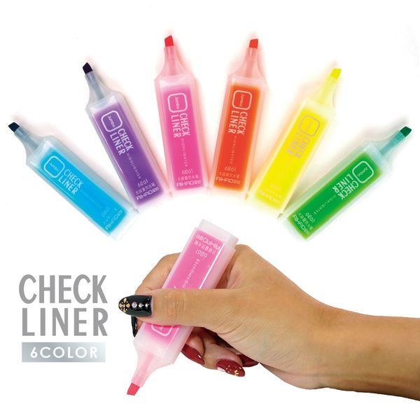 CHECK LINER（チェックライナー）蛍光マーカー 6色セット の画像