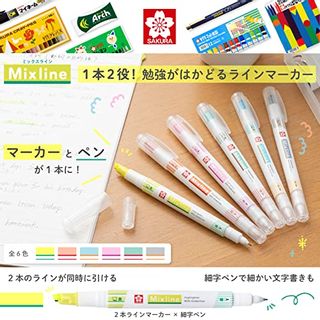 蛍光ペン Mixline（ミックスライン）3色 セット ジューシーカラーの画像 2枚目