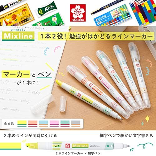 蛍光ペン Mixline（ミックスライン）3色 セット ジューシーカラー サクラクレパスのサムネイル画像 2枚目