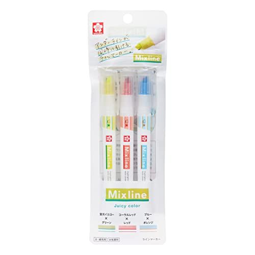 蛍光ペン Mixline（ミックスライン）3色 セット ジューシーカラー サクラクレパスのサムネイル画像 3枚目