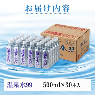 飲む温泉水 温泉水99(計15L・500ml×30本)の画像 3枚目