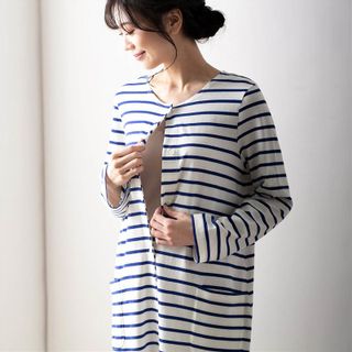 入院準備に!マタニティサイズ2WAY長袖ワンピースパジャマ 【産前・産後】の画像 3枚目