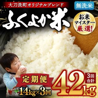 【3回定期便】無洗米 筑後平野のふくよか米 合計42kg 1回あたり 合計14kg (5kg×2袋/2kg×2袋)の画像 2枚目