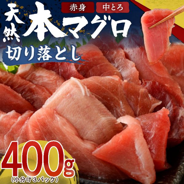 高豊丸 天然本マグロ (赤身・中とろ) 切り落とし 400g (150g×2パック　100g×1パック) の画像