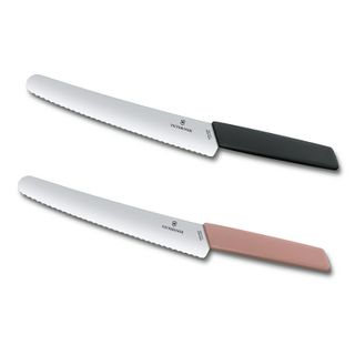 スイスモダン ブレッド&ペイストリーナイフ ブレード22cm ブラック・アプリコットローズの画像 1枚目