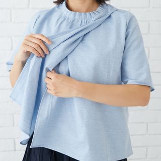 オーガニックフリルシャツ 授乳服 マタニティ服 日本製 MO HOUSE（モーハウス）のサムネイル画像 3枚目