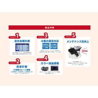 混合金種紙幣計数機 DN-900の画像 2枚目