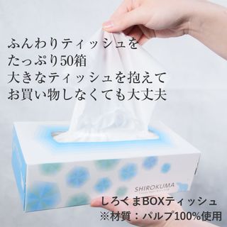 定期便 12回 しろくま ティッシュペーパー パルプ100% 50箱 岩手県一関市のサムネイル画像 2枚目