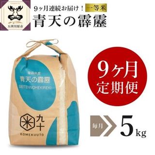 【定期便 9ヶ月】 米 青天の霹靂 5kg 青森県産 【特A 一等米】 定期便9回 5kg×9回 青森県五所川原市のサムネイル画像