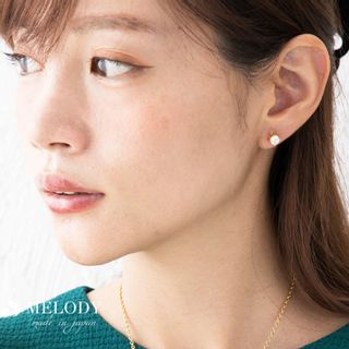 ゴールド樹脂ノンホールピアス キュービックジルコニア 1粒 Melody Accessory（メロディーアクセサリー）のサムネイル画像 2枚目