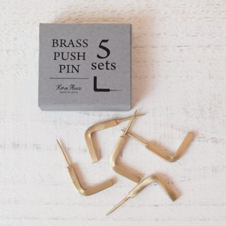 BRASS プッシュピン Lフック 5sets 株式会社　志成販売のサムネイル画像 1枚目