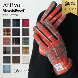 Attivo (アッティーヴォ) ×Harris Tweed(ハリスツイード) 革手袋 レディースの画像 1枚目