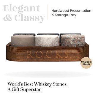 ROCKS ウィスキー冷却ストーン シッピングロック ハードウッド製収納トレイ付き（6点セット） ROCKS Whiskey Chilling Stonesのサムネイル画像 3枚目